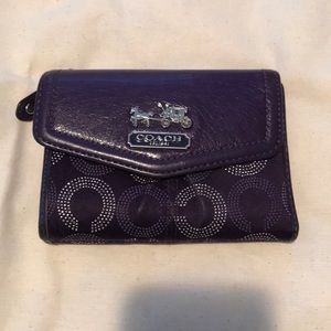 Purple and Silver Coach Wallet